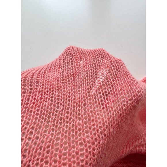 ROBERT RODRIGUEZ Coral Linen Open Knit Oversized Pullover Sweater, One Size - Picture 11 of 15